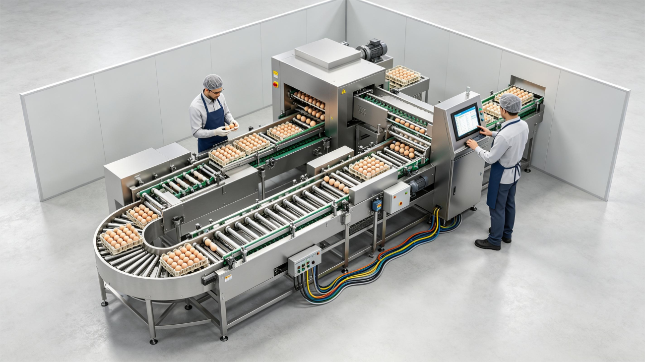 Custom layout plan of egg packaging line for small South Africa egg farm