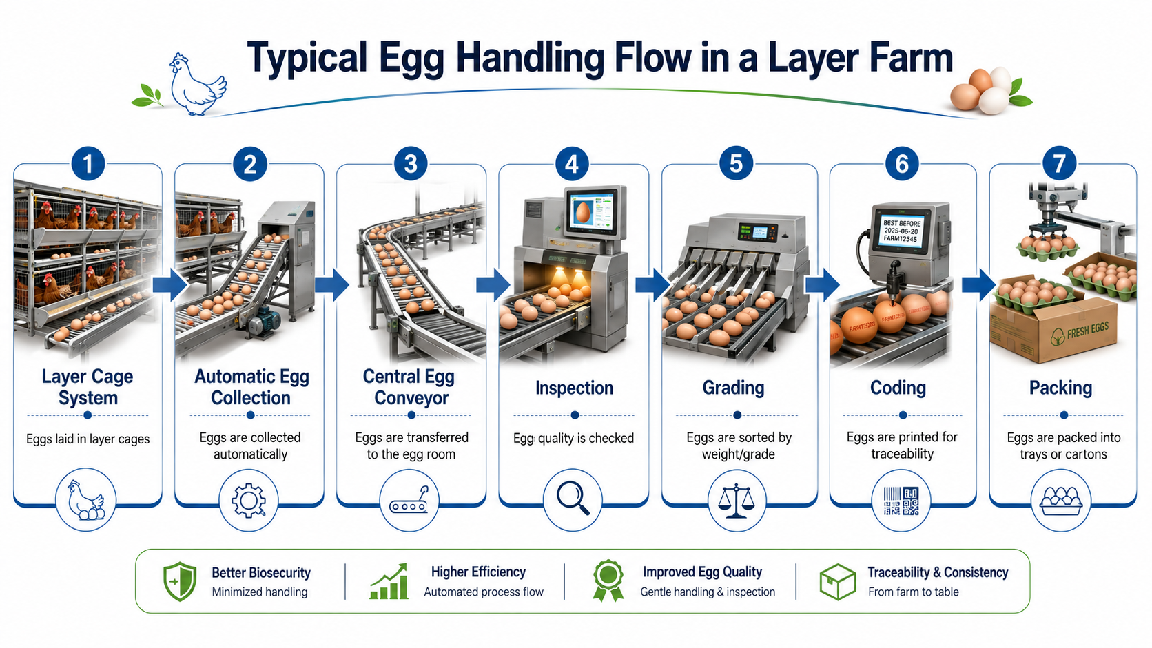 Typical Egg Handling Flow in a Layer Farm