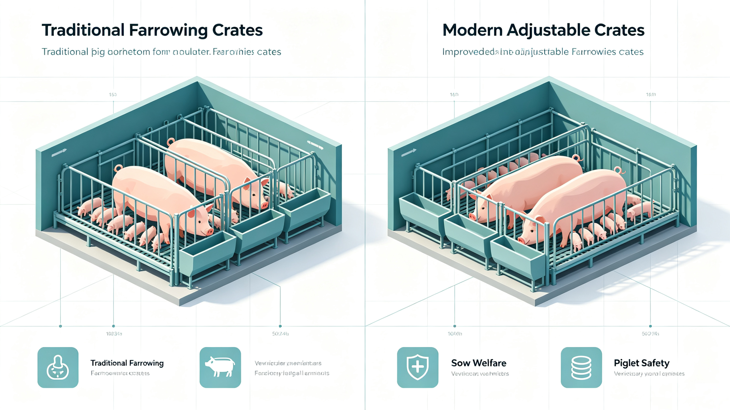 Ausgewogene Debatte zwischen Schweinezüchtern und Tierschutzexperten über das Wohlergehen der Tiere in Abferkelbuchten