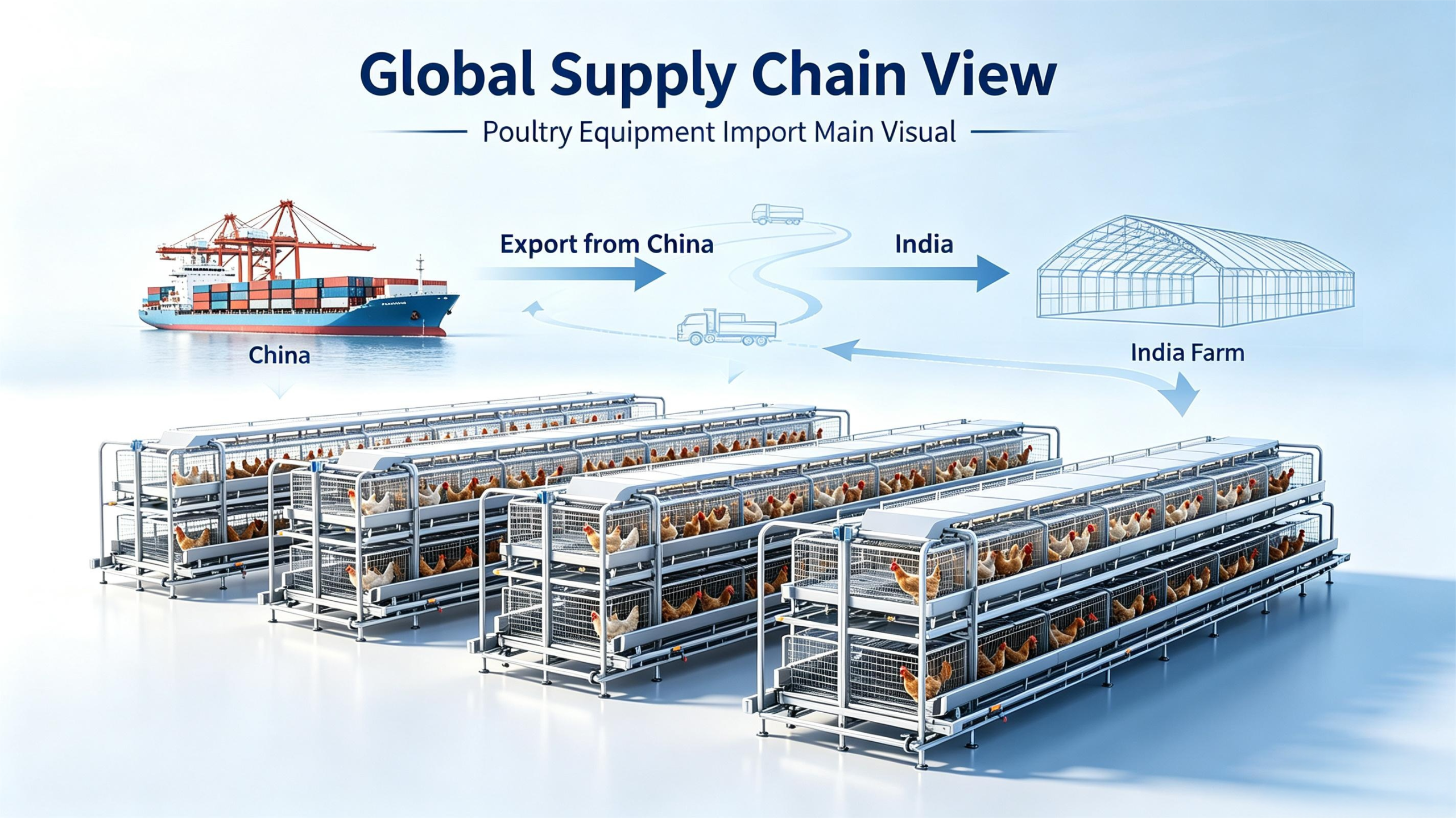 China exporta equipos de jaulas avícolas de Hellmann a una granja de la India