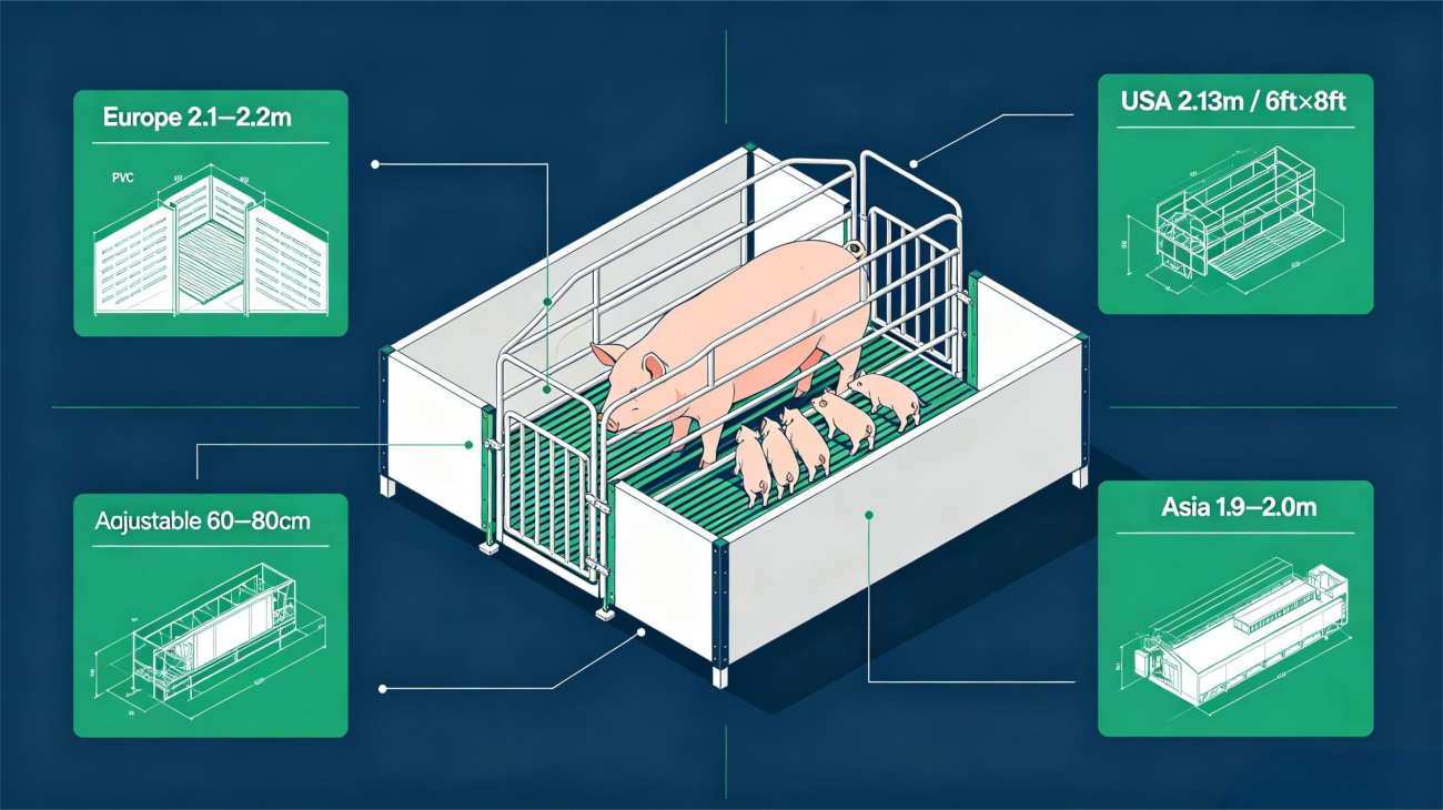 Global standard farrowing crate sizes
