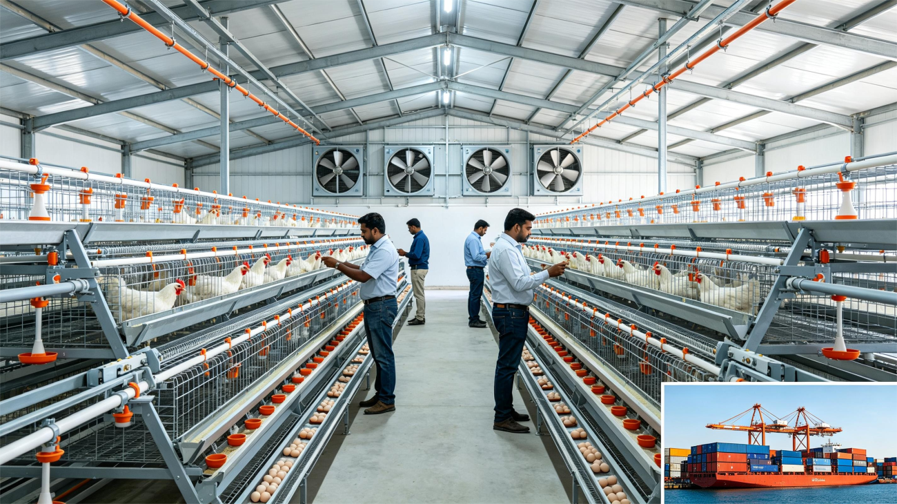 Hellmann poultry equipment prices in India 2026 automatic cage system for commercial poultry farm