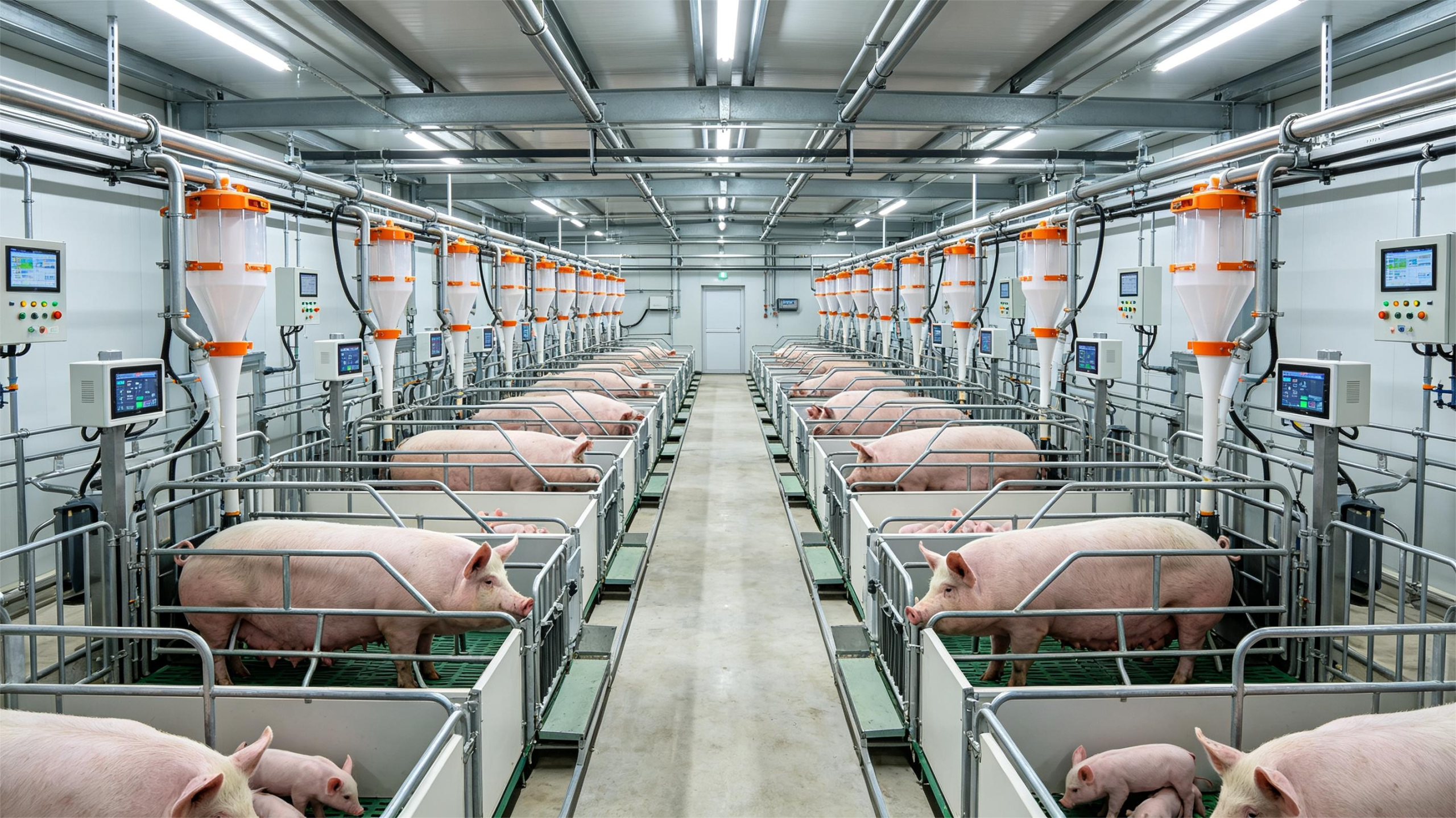 Intelligent automated farrowing crate system
