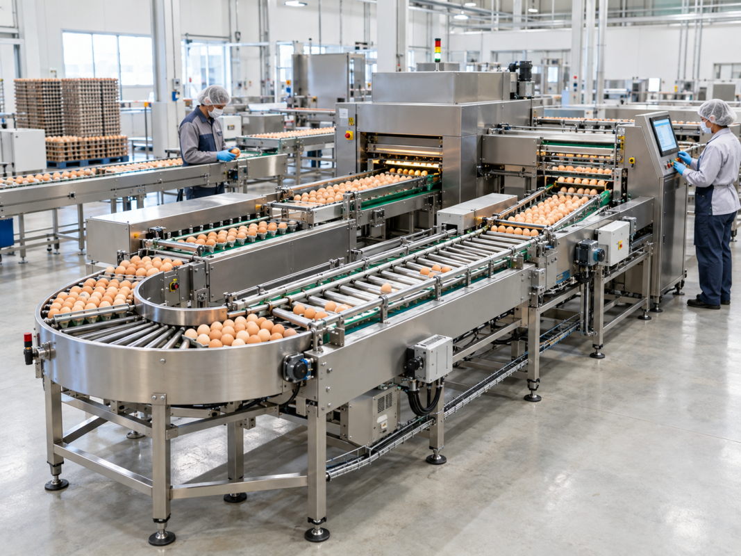 Egg sorting machine for poultry farm